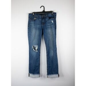 SP Black Label Straight Leg Jeans Womens 29 Blue Good Distressed Raw Hem P9441MD